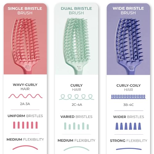 Olivia Garden CurlyHair Brush for Wet or Dry Hair - Curly Hair Brush for Detangling, Product Layering, Curl Encouragement, Scalp Care