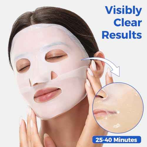 7 Pack Collagen Face Mask Deep Hydrating Overnight Facial Mask with Hyaluronic Acid Moisturizing Skincare Hydrogel Mask for Hydrating, Firming & Brightening