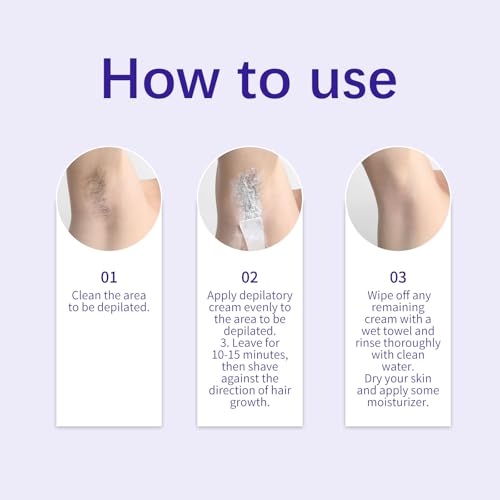 Gentle Hair Removal Cream for Sensitive Skin - Pain-Free 2-in-1 Body Hair Removal with Spatula - Long-Lasting & Easy Application for Men & Women