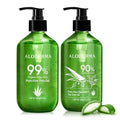 Aloderma Aloe Vera Gels Set, 2 Pieces - 300g Aloe Vera Gel, 300g Aloe Vera Gel + Tea Tree Oil - Hydrating, Soothing, Moisturizing
