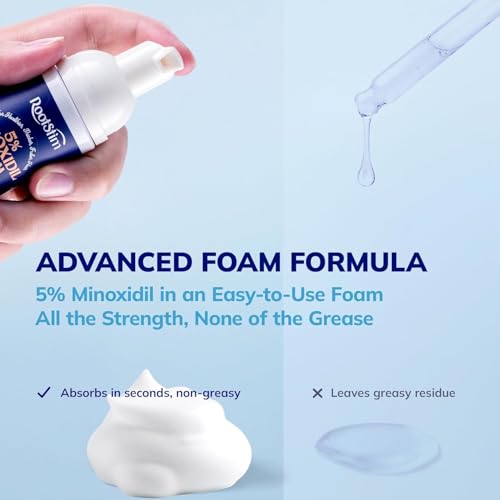 RootStim 5% Minoxidil Foam for Men & Women Hair Loss Treatment, Thicker Fuller Hair, 6 Fl Oz