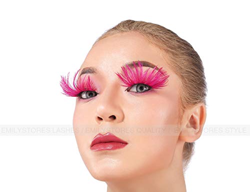 Pink Faux-Feather Dramatic Costume Eyelashes