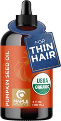 Maple Holistics Organic Pumpkin Seed Oil - 4oz Cold Pressed Hair & Face Oil with USDA Certification - Pure & Unrefined