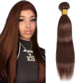 #4 Brown Straight Human Hair Bundles - 34 Inch, 50g