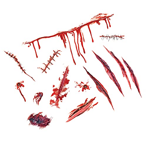 Bloody Hell Red Temporary Tattoo Pack | Large Neva Nude