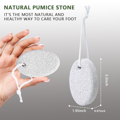 Natural Foot Pumice Stone Set - Borogo 2-Pack White Callus Removers for Feet & Hands
