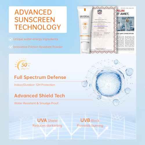 Tinted Sunscreen for Face SPF 50, Tinted Moisturizer with SPF, Sweat Resistant Oil Free with No White Cast, Broad Spectrum UVA/UVB, 1.7oz