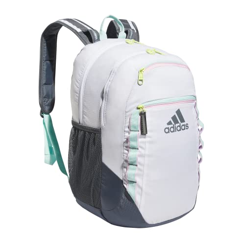 adidas Excel 6 Backpack, White/Semi Flash Aqua Blue/Orchid Fusion Purple, One Size