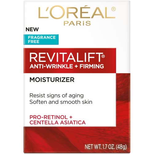 L¡¯Oreal Paris Revitalift Anti Aging Face and Neck Cream, Smoothing and Firming Moisturizer for 24HR Hydration, Fragrance Free, 1.7 Oz