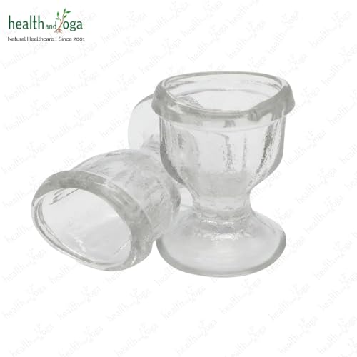 HealthAndYoga¢â ChillEyes Transparent Glass Eye Wash Cup - Effective Eye Rinse and Cleansing ? Eco-Friendly, Non-Reactive, Safe and Comfortable (Clear - Set of 2)