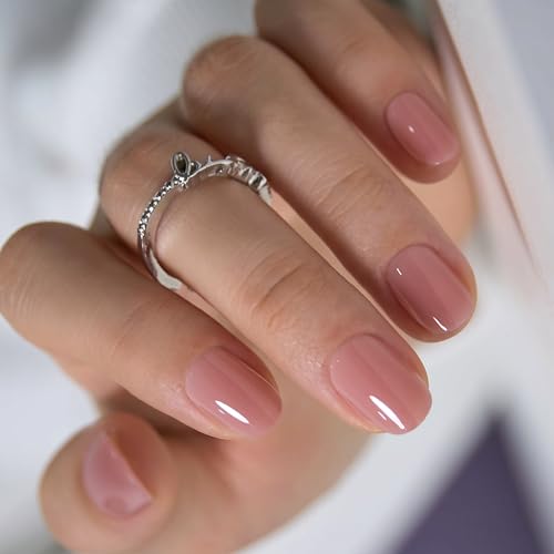 CurvLife Soft Gel Press On Nails - 30Pcs Oval Fake Nails Kit