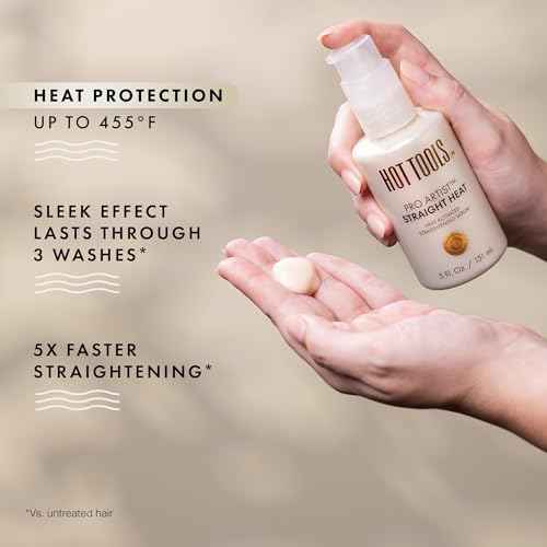 HOT TOOLS Heat Protectant Straightening Serum | Hair Straightener, Reduces Frizz, and Speeds Up Styling | Protects Hair from Heat Damage without Use of Silicones