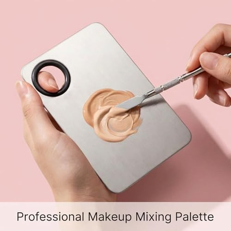 12-Piece Makeup Mixing Palette & Brush Set with Stainless Steel Spatula
