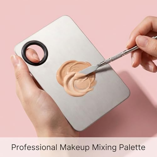 12-Piece Makeup Mixing Palette & Brush Set with Stainless Steel Spatula