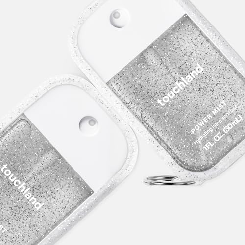Touchland Frosted Sparkle Hand Mist Case with Keyring - 1 FL OZ, Pack of 1