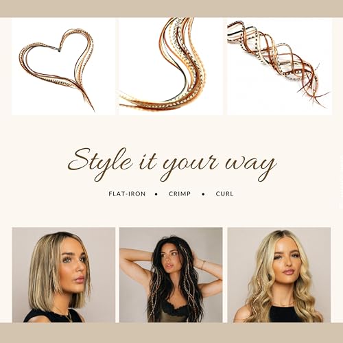 21 Natural Color Feather Hair Extensions 9"-14" with Micro-Link Beads