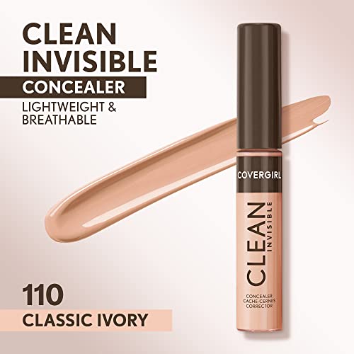 Covergirl Clean Invisible Concealer - Lightweight & Hydrating, Classic Ivory 110