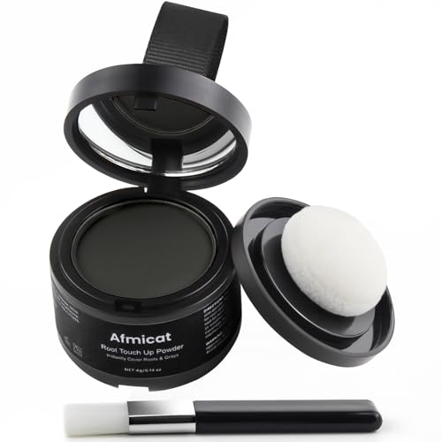 Root Touch Up Hair Color Powder for Gray Coverage & Thinning Hair - Black