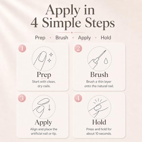 SHISEN Pink Doodle Edition Nail Glue for Press-On Nails, Quick Dry, Strong Hold, Low Odor, 7mL