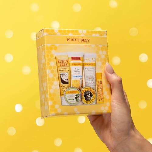 Burt's Bees Gifts Ideas - Timeless Minis Set, 6 Products - Beeswax Lip Balm, Coconut Foot Cream, Honey Body Lotion, Deep Cleansing Cream, Res-Q Ointment & Hand Salve