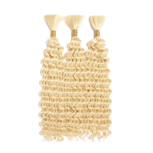 32 Inch Blonde Human Braiding Hair Bundle - Deep Wave Boho Bulk
