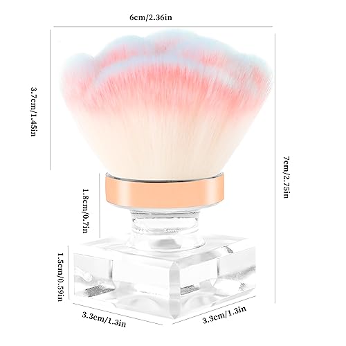 ANGNYA Rose Shaped Soft Nail Dust Brush for Acrylic & Dip Powder with Case