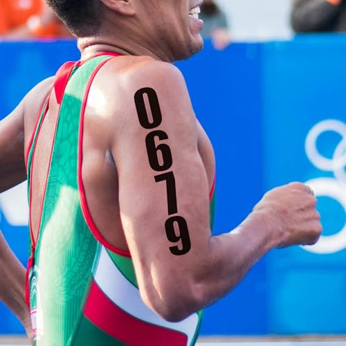 50pc Arabic Numerals Race Number Temporary Tattoo Stickers