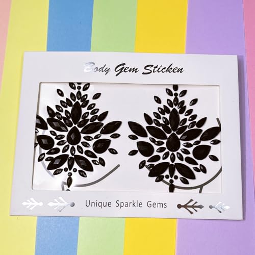 Topz Black Rhinestone Body Gems Sticker Temporary Tattoo
