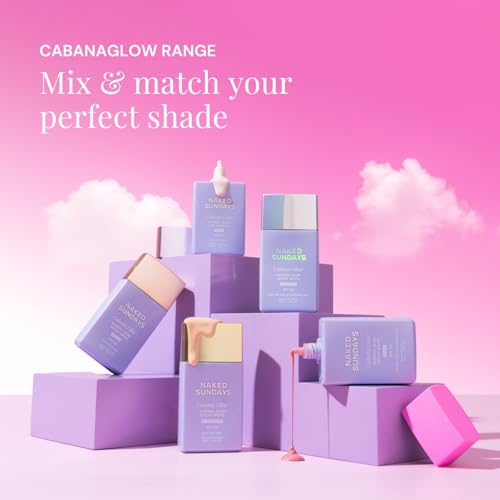 Naked Sundays CabanaGlow¢â Illuminating Tinted Sunscreen Serum Drops SPF 50 ? Hydrating, Brightening, Zinc Oxide Daily Face Sunscreen with Skin-Perfecting Pigments