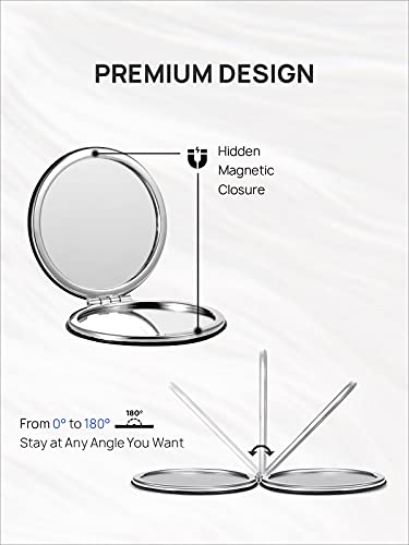 OMIRO 2.8-Inch Compact Travel Magnifying Mirror with 10X & 1X Dual Sides