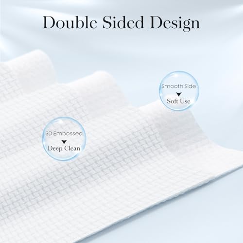 4 Pack of 50 count XL Disposable Face Towels 10¡± x 12¡±, 100% Viscose Fibre, Soft & Skin Friendly Face Towelettes Disposable, Facial Tissue Wipes for Women Cleansing