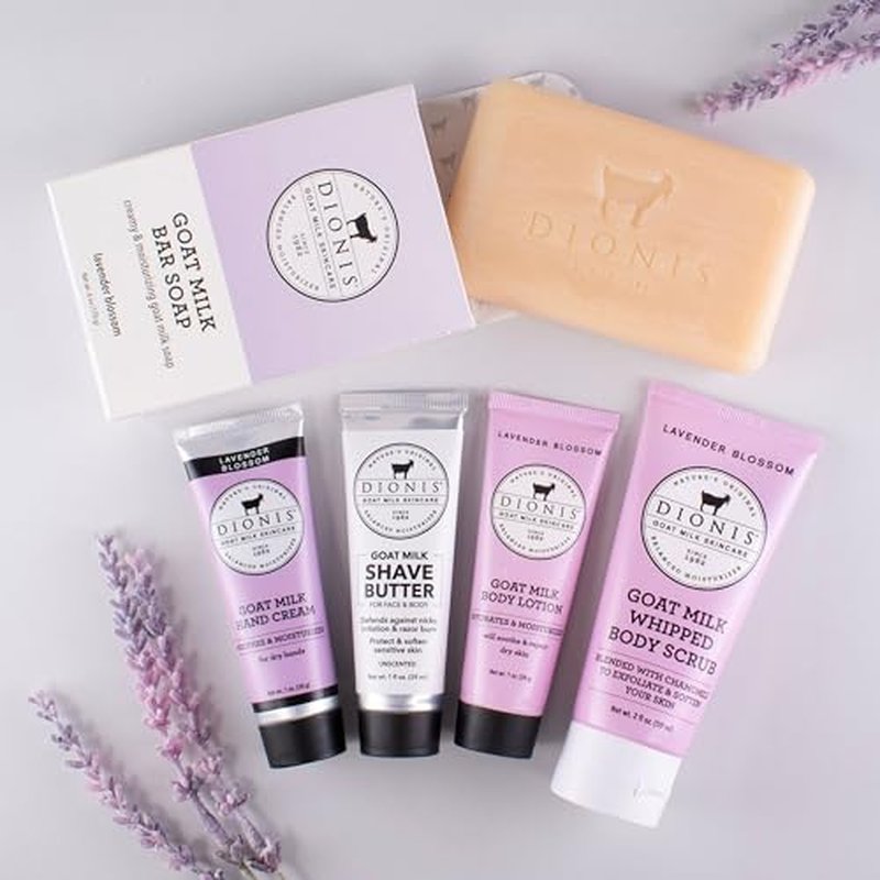 Dionis Goat Milk Lavender Travel Set - Hand Cream & Body Essentials