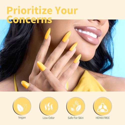 CANNI Butter Yellow Neon Gel Polish - High-Gloss UV/LED Soak Off, 15ml