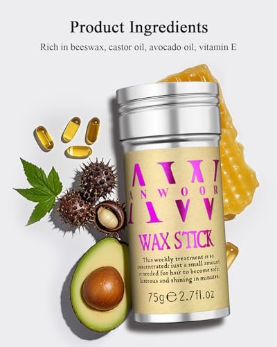 AnWoor 4Pc Hair Wax Stick & Edge Brush Set