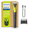Norelco Philips OneBlade 360 with Connectivity Hybrid Face, Electric Beard Trimmer and Shaver, with 360 Blade Technology, 1x360 Blade for Face, 5in1 Adjustable Comb, Model QP4530/90