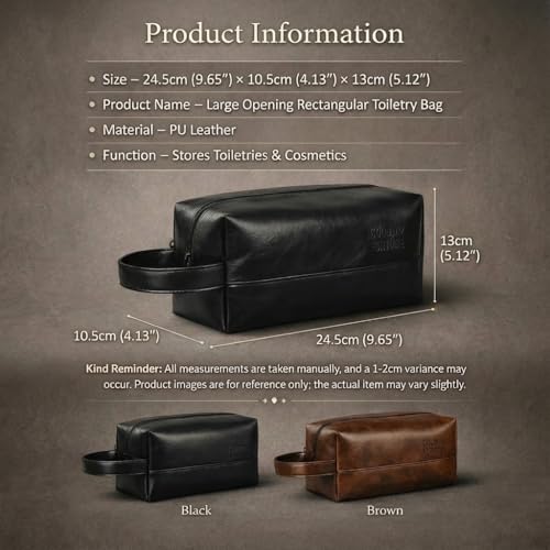 Men's Travel Toiletry Bag - Water-Resistant Dopp Kit Organizer