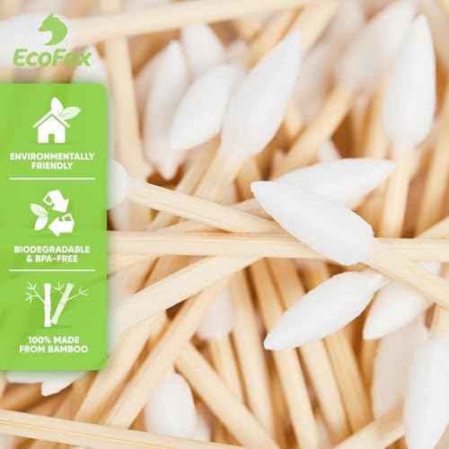 Precision Tip Cotton Swabs 500 Count | Organic & Biodegradable Pointed Cotton Buds | 100% Eco-Friendly & Natural | Perfect for Nails & Makeup, Fine Cleaning, Arts & Crafts