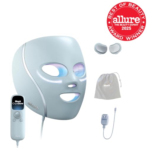 Shark CryoGlow LED Face Mask with Under-Eye Cooling, Blue Frost