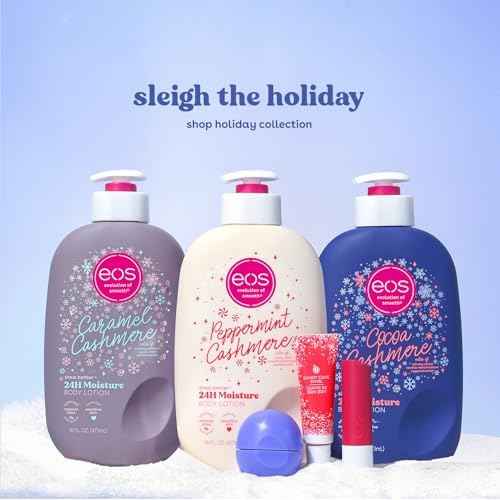 eos Holiday 24H Moisture Super Balm Gift Set, Pink Champagne & Candy Cane Swirl, Limited Edition, Stocking Stuffers, Holiday Lip Mask, 0.35 fl oz, 2-pack