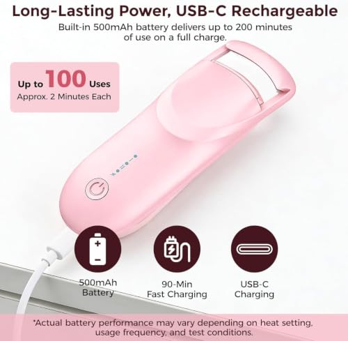 Heated Eyelash Curler with Anti-Burn Silicone Pad - 2 Heat Levels