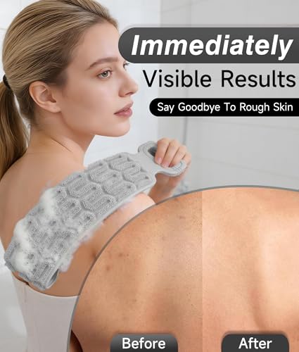 Silicone Back Scrubber with Handles - Exfoliating Bath Tool