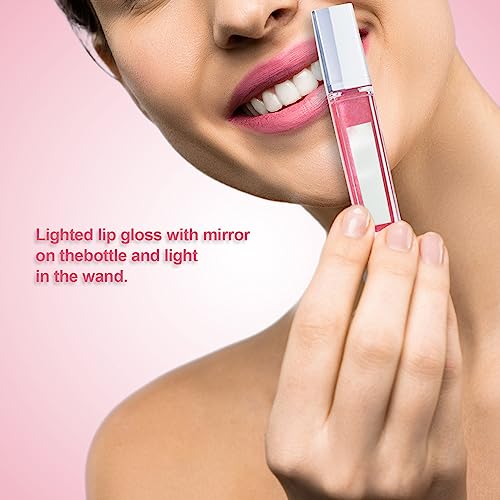 Love Light Lips | Lighted Lip Gloss with Mirror - 4 Luscious Colors |Gift|Holidays|Christmas|Bridal