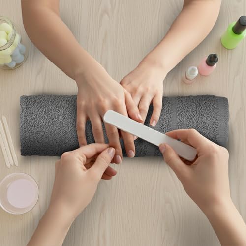 24 Pack Dark Grey Hand Towels 100% Cotton 16x27 inches