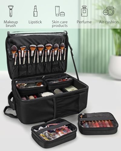 TANTO Professional Makeup Backpack with 4 Bags - Large Travel Case