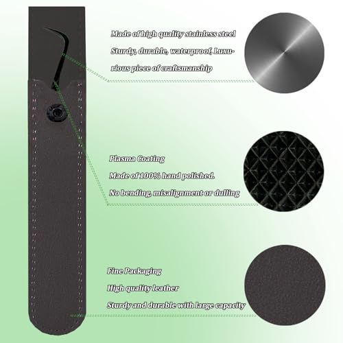 Lash Tweezers For Eyelash Extensions Fiber Tip Lash Tweezer Precision Professional Craft Tweezer, Japanese Steel (Black S-Curved Tweezer)