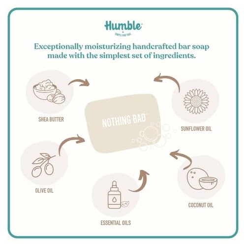 Humble Brands Handcrafted Bar Soap, Organic Cold Processed Soap Bars, Moisturizing Face & Body Cleanser - Patchouli & Copal
