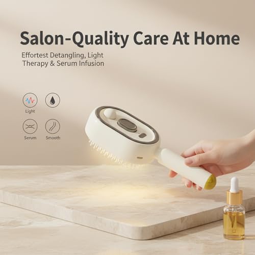 RAINPOT 3-in-1 Cordless Hair Steamer & Detangling Brush