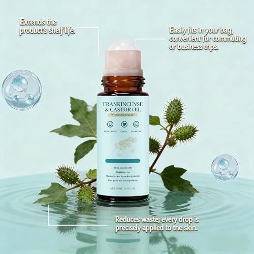 Frankincense & Castor Oil Roll-On with Rose Quartz - 50ml