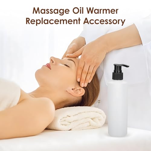 Massage Oil Dispenser Bottle, 250ml Plastic Pump Dispenser Bottles Refillable Cream Shampoo Pump Dispenser for Massage Oil Heater, Soap, Shampoo, Lotions, Creams(2 Pack)