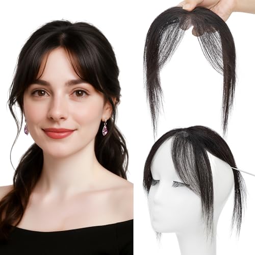 SEGO Clip-in Side Bangs 100% Human Hair #01B Brown Black